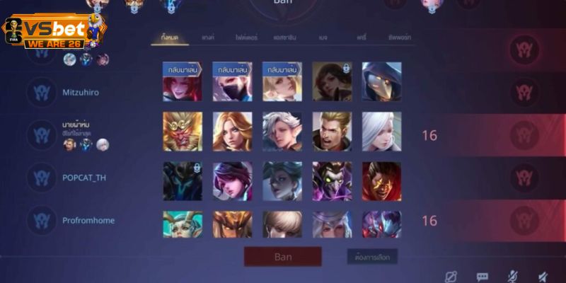 Ban pick sẽ diễn ra trước khi trận đấu bắt đầu